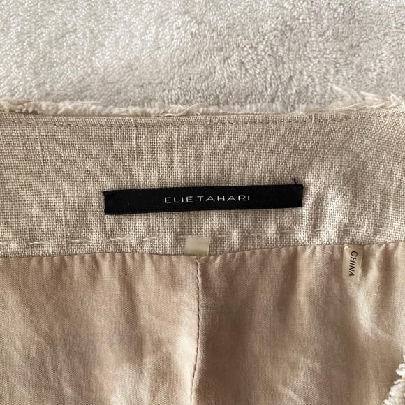 Elie Tahari crop floral appliqué linen jacket - Picture 6 of 6